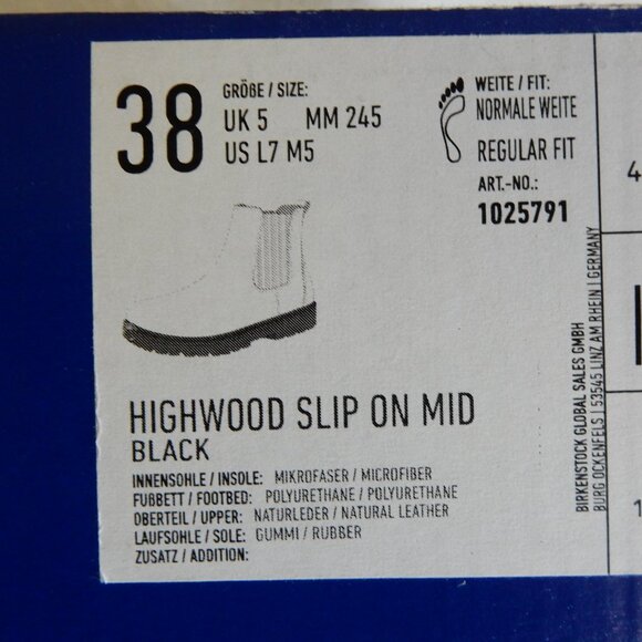 Women's Birkenstock Boots Highwood black leather chelsea 38 7-8 WORN 1X - Picture 16 of 16